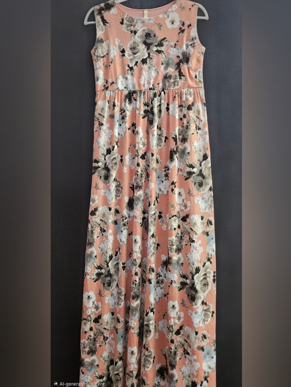 Pinkblush Maternity Peach Floral Maxi Dress (Sz. L)